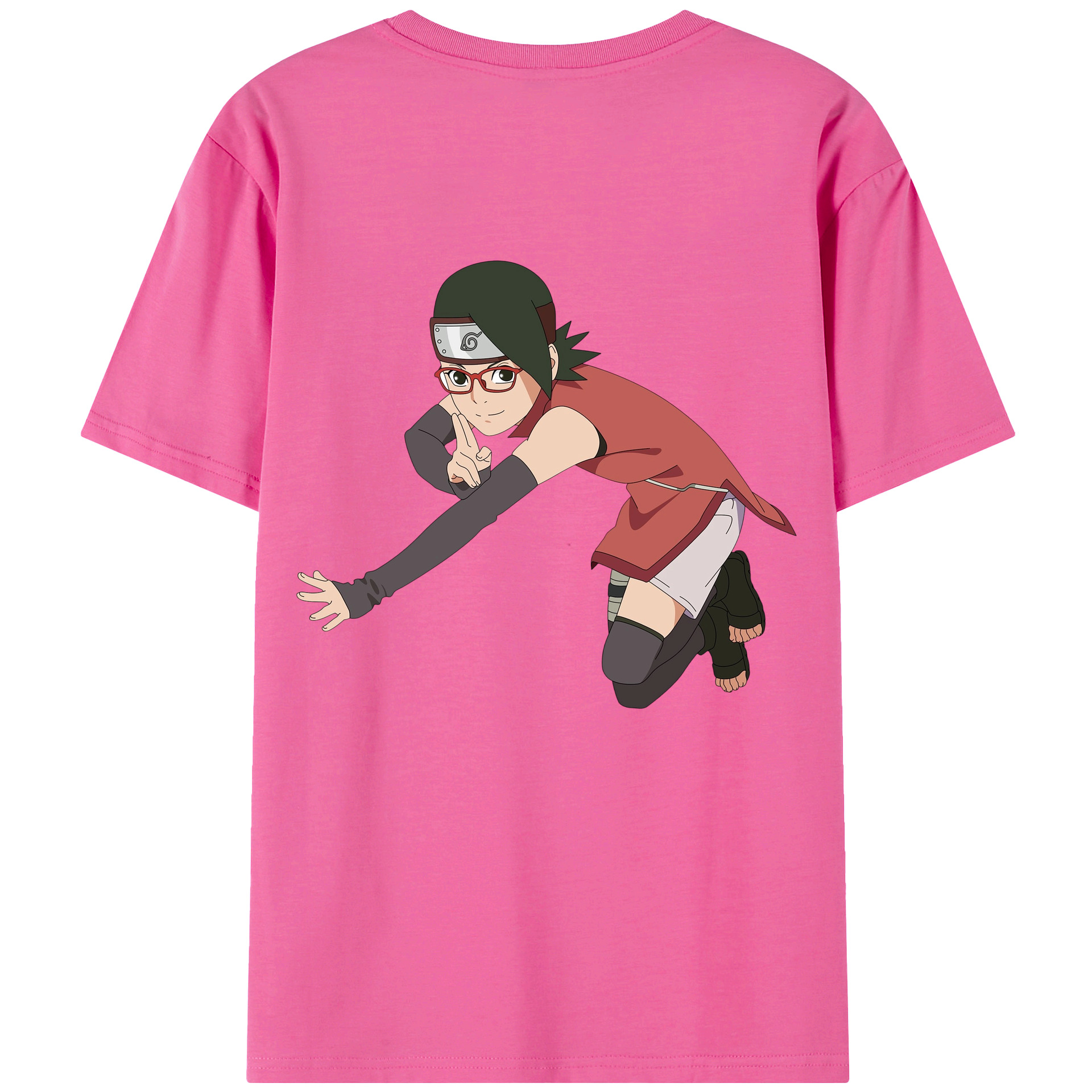 （画像用） NARUTO -ナルト- うちは サラダ Uchiha Sarada レディース半袖Tシャツ(バックプリント)